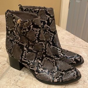 Snakeskin booties (size 7)